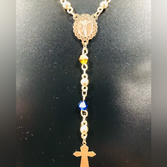 18k Gold Laminated Multi Color Rosary - Picture 3 of 5